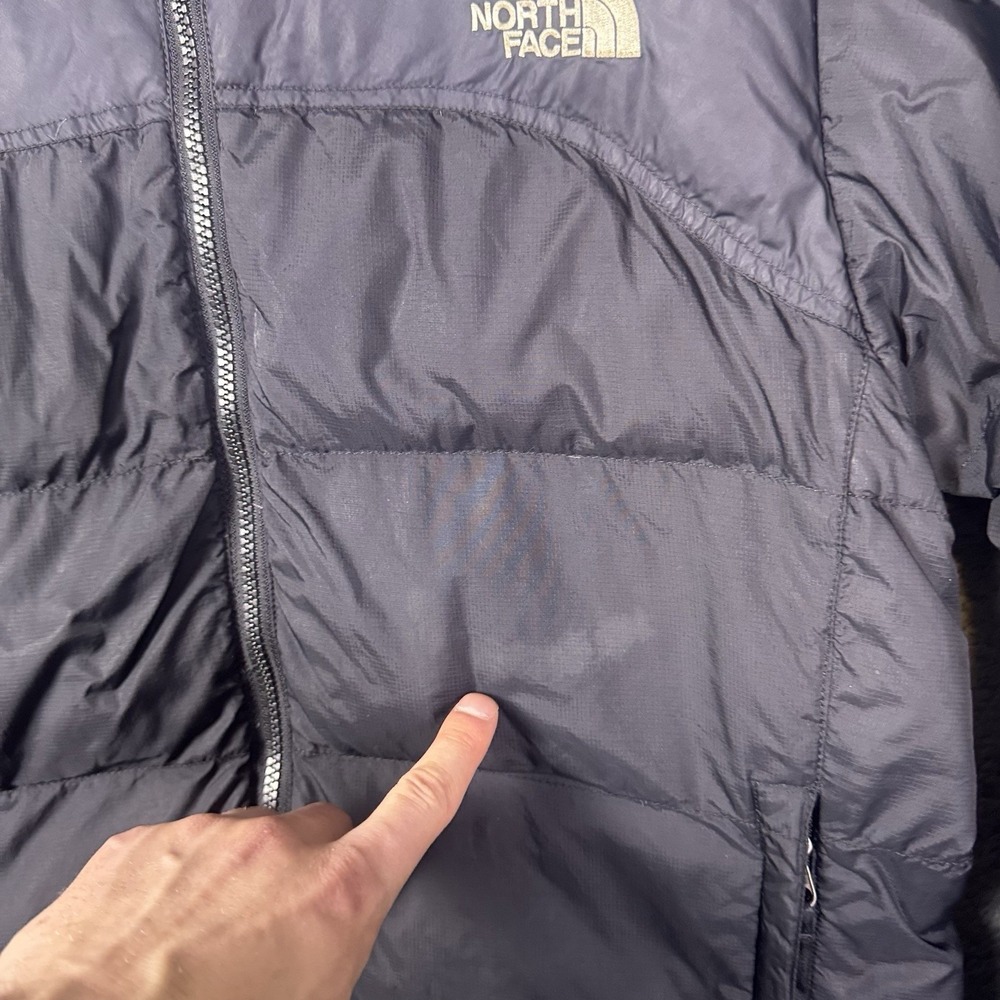 North Face Nuptse Jacket Womens M 700 Goose Down Black Puffer A254 Vintage Y2K - Picture 5 of 15